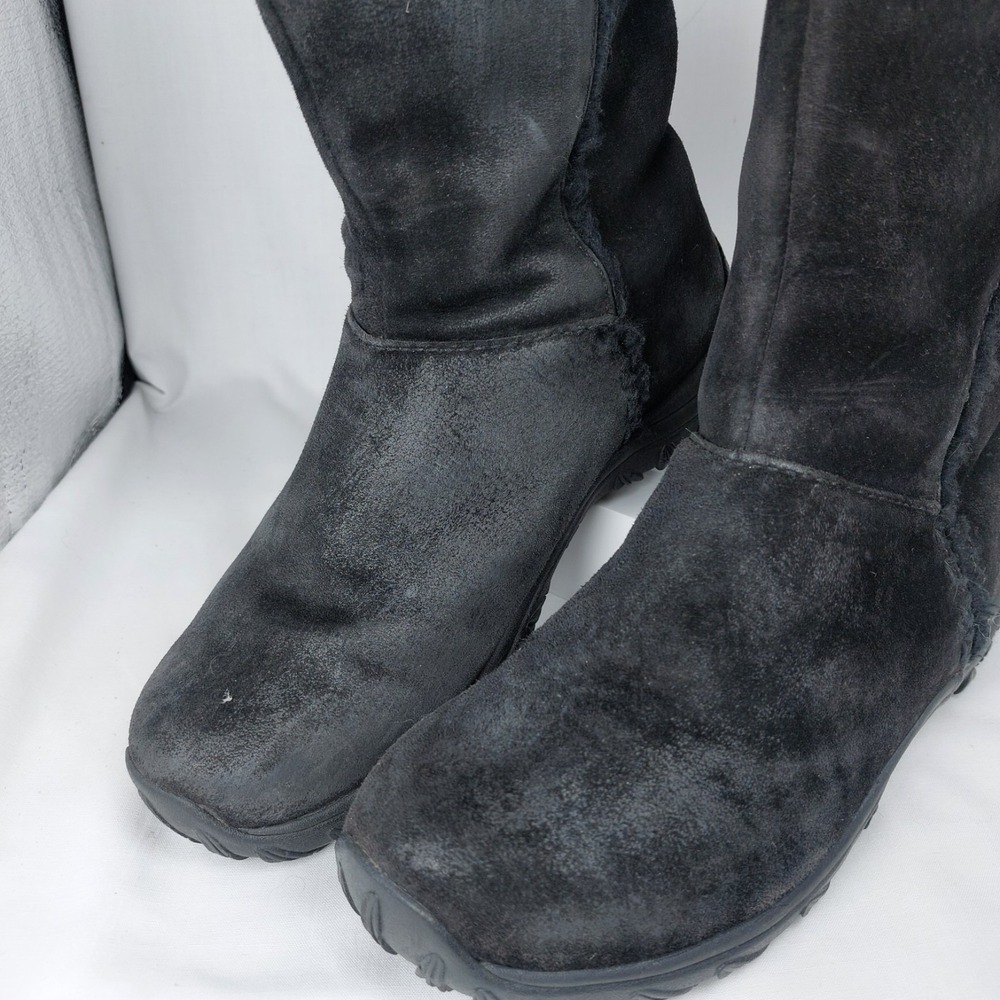Patagonia Lugano 11" Shaft Boot Wms Size 9 Black Suede Waterproof Polar Tec - Picture 3 of 11